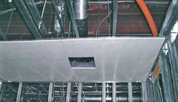 X線防護工事　天井施工例
